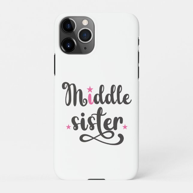 Middle Sister, Cute Stars iPhone Case (Back)