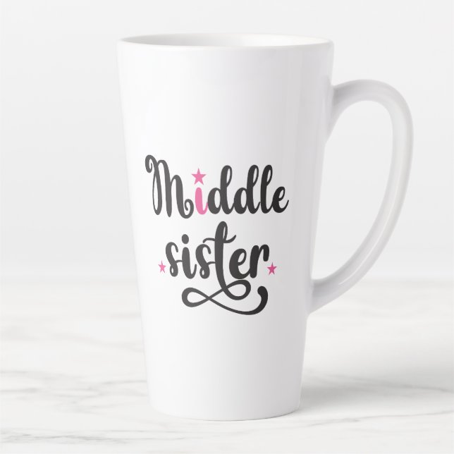 Middle Sister, Cute Stars Latte Mug (Right)