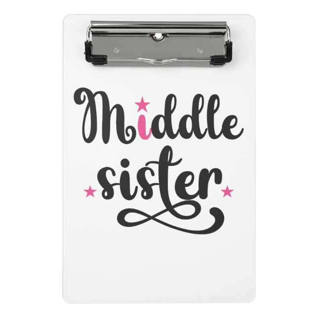 Middle Sister, Cute Stars Mini Clipboard (Front)