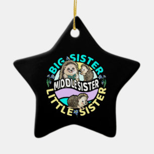 Middle Sister is a Big and Little Sister  Ceramic Tree Decoration