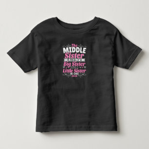 Middle Sister New Big Sister 2024 Toddler T-Shirt