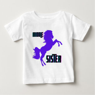 Middle Sister Purple Pony Rearing Baby T-Shirt