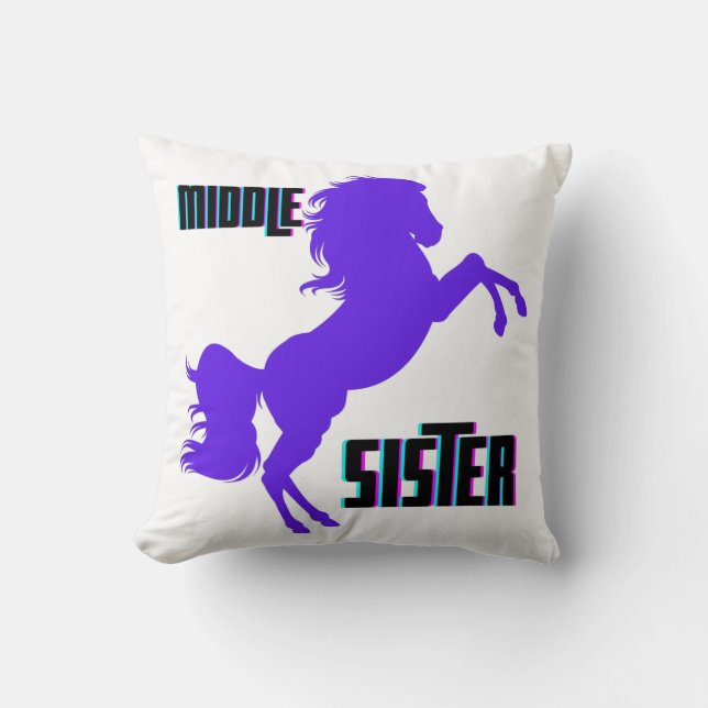 Middle Sister Purple Pony Rearing Cushion (Front)