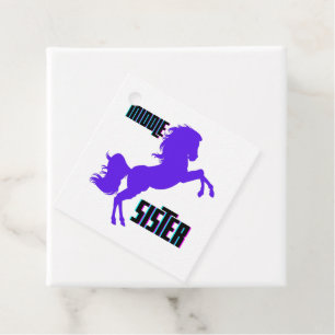 Middle Sister Purple Pony Rearing Favour Tags