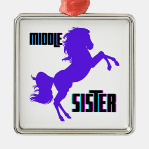 Middle Sister Purple Pony Rearing Metal Tree Decoration