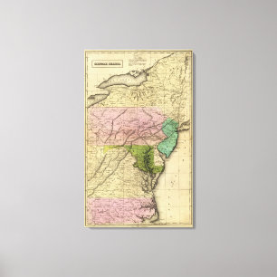 Middle States Olney Map Canvas Print