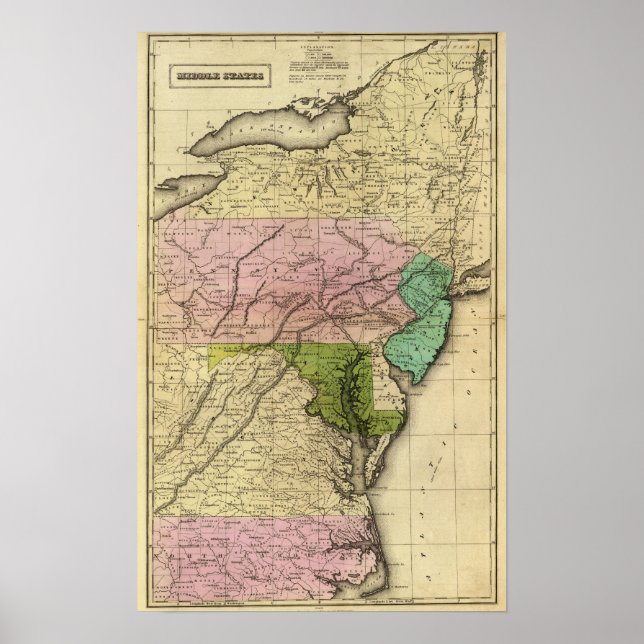 Middle States Olney Map Poster (Front)