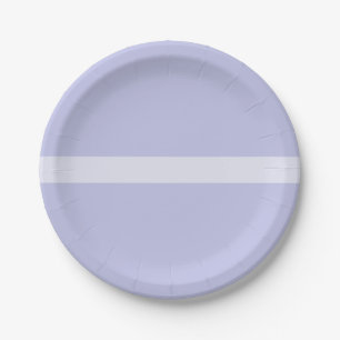 Middle Stripe Nearly Solid Minimal Lavender Purple Paper Plate