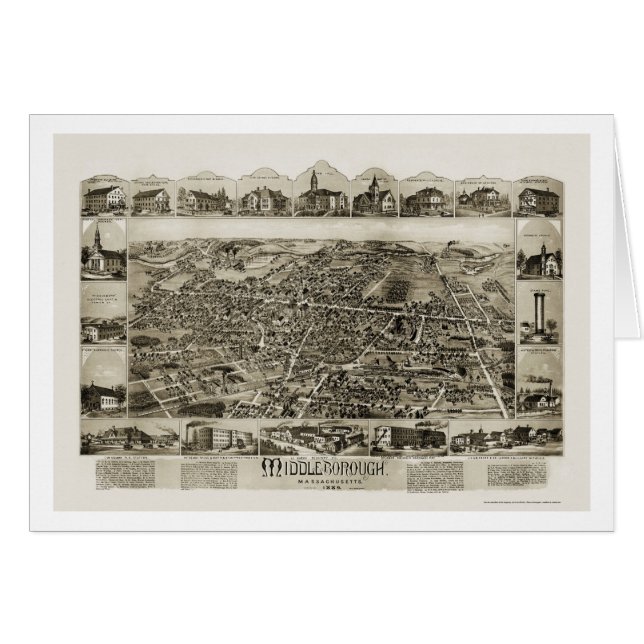 Middleborough, MA Panoramic Map - 1889 (Front Horizontal)