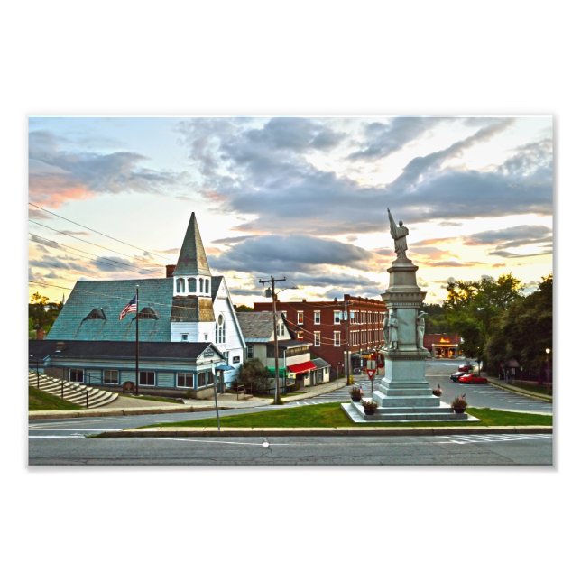 Middlebury, Vermont, at Sunset Photo Print (Front)
