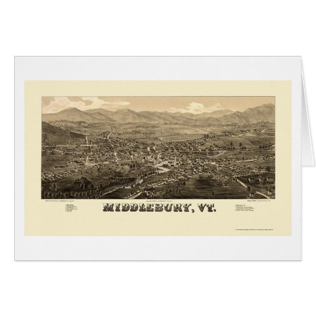 Middlebury, VT Panoramic Map - 1886 (Front Horizontal)
