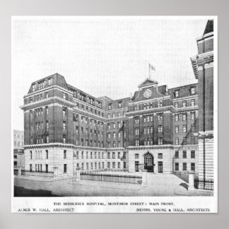 Middlesex Hospital Architects drawing Poster