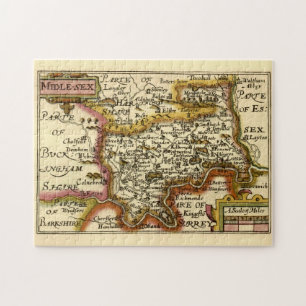 Middlesex Middle-Sex County England Old Atlas Map Jigsaw Puzzle