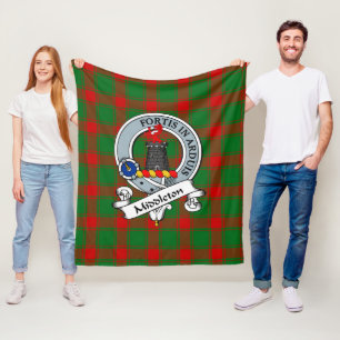 Middleton Clan Badge Tartan Plaid Fleece Blanket