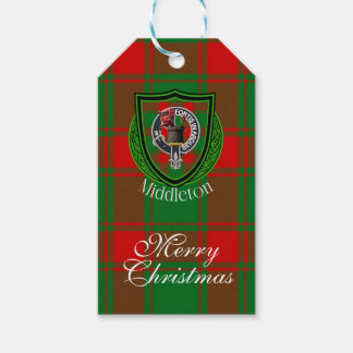 Middleton Scottish Clan Tartan & Crest Gift Tags