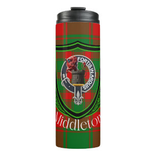 Middleton Scottish Clan Tartan & Crest Thermal Tumbler