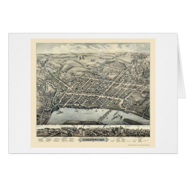 Middletown, CT Panoramic Map - 1877 (Front Horizontal)