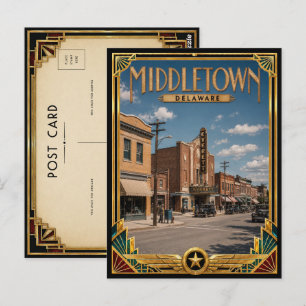 Middletown Delaware Vintage Art Deco Golden Age Postcard