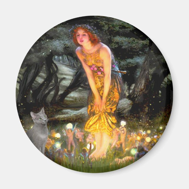 MidEve - russian Blue cat Magnet (Front)