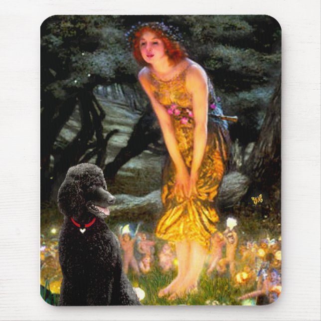 MidEve-Standard Black Poodle (T) Mouse Mat (Front)