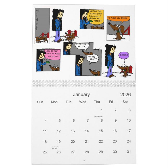 Midge 2013 'Sunday Comics' Calendar (Jan 2026)