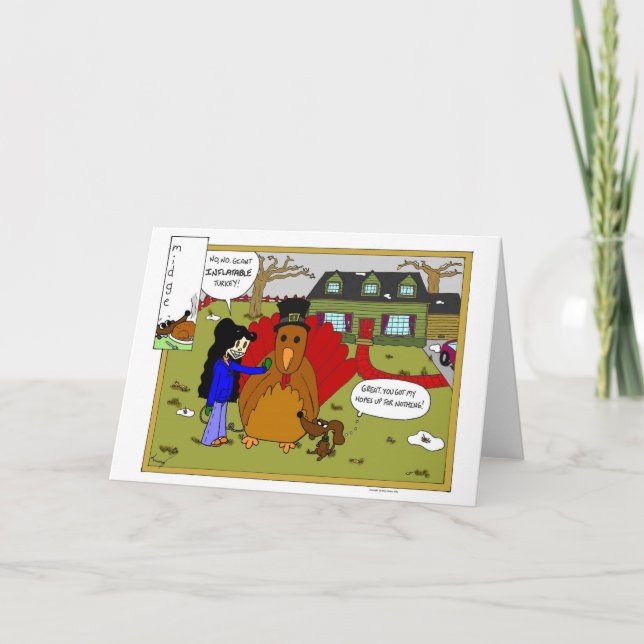 Midge Inflatable Turkey Thanksgiving Comic Card (Front)