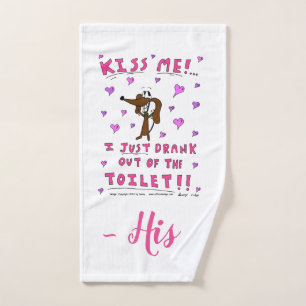 Midge "KISS ME!" His Hand Towel