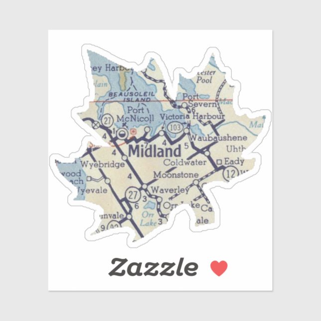 Midland ON Vintage Map (Sheet)