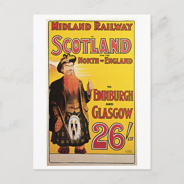 Midland Railway to Scotland Postcard (Front)