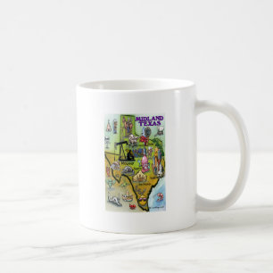 Midland Texas Cartoon Map Coffee Mug