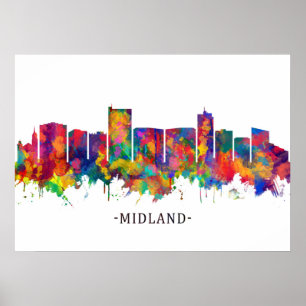 Midland Texas Skyline Poster