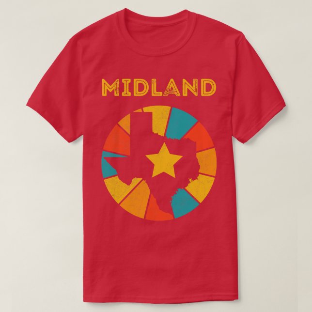 Midland Texas Vintage Distressed Souvenir 1 T-Shirt (Design Front)