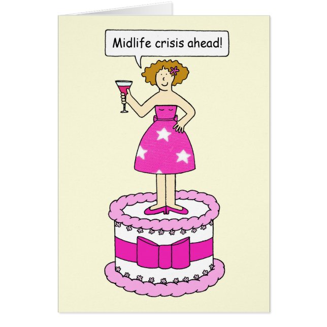 Midlife Crisis Ahead Birthday Humour (Front)