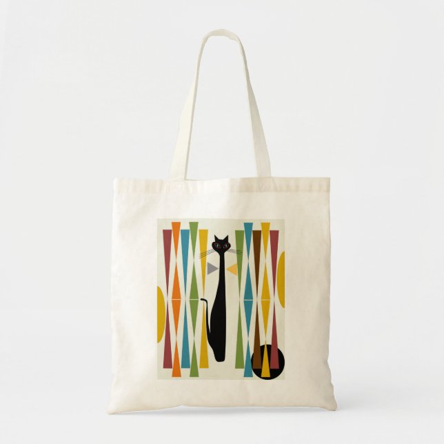 MidMod Art Cat 2 Tote Bag (Front)