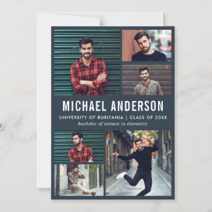 Midnight 6 Photo Chalkboard Graduate Announcement