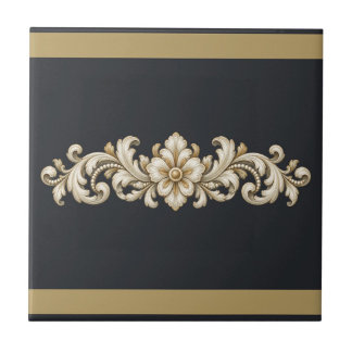 Midnight Acanthus Custom Colour Frieze Tile