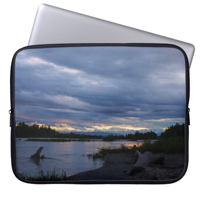 Midnight Alaska Sunset Laptop Sleeve (Front)