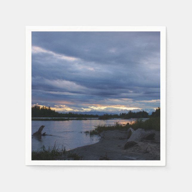 Midnight Alaska Sunset Napkin (Front)