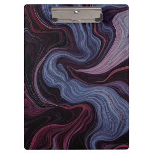 Midnight Amethyst Marble Swirl Purple Blue Fluid  Clipboard