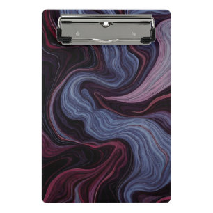Midnight Amethyst Marble Swirl Purple Blue Fluid  Mini Clipboard