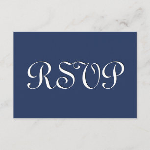Midnight and White RSVP Wedding Response S244