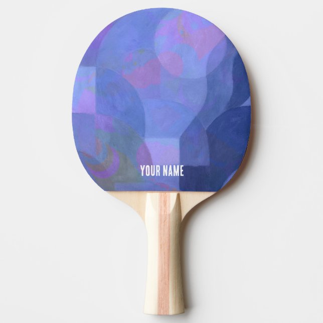 Midnight Arches – Indigo Abstract Geometry Ping Pong Paddle (Front)