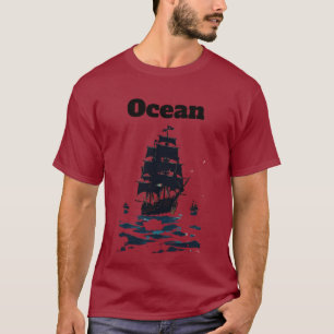 Midnight Armada Sails of the Silent Sea Black Flag T-Shirt