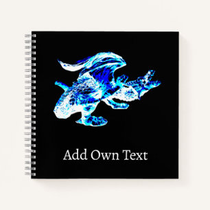 Midnight Aurora Frost DragonWinter Sky Fantasy Art Notebook