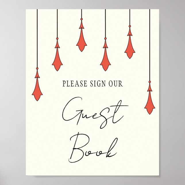 Midnight Autumn Wedding Guest Book Sign (Front)