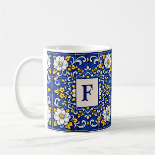 Midnight Azulejo Monogram Mug
