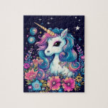 Midnight Baby Unicorn Jigsaw Puzzle<br><div class="desc">The Midnight Baby Unicorn is a captivating and enchanting creature, often depicted in artworks and illustrations. Here is a description of the Midnight Baby Unicorn: With a coat as dark as the night sky, the Midnight Baby Unicorn stands proud and elegant. Its silky mane and tail shimmer in shades of...</div>