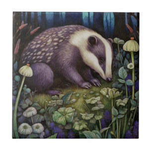Midnight Badger Ceramic Tile