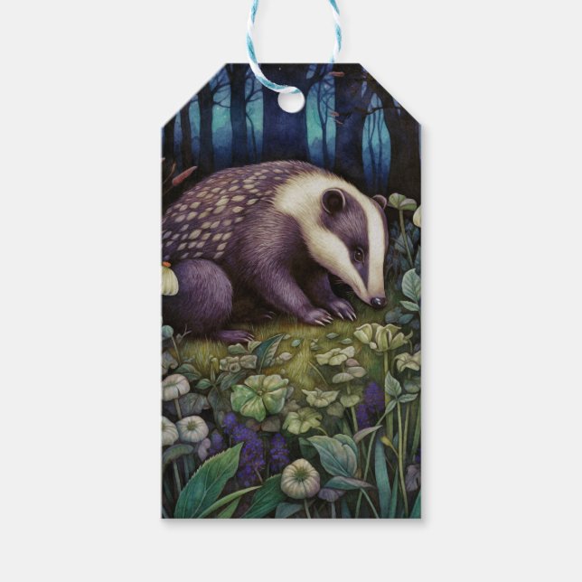 Midnight Badger Gift Tags (Front)