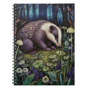 Midnight Badger Spiral Photo Notebook